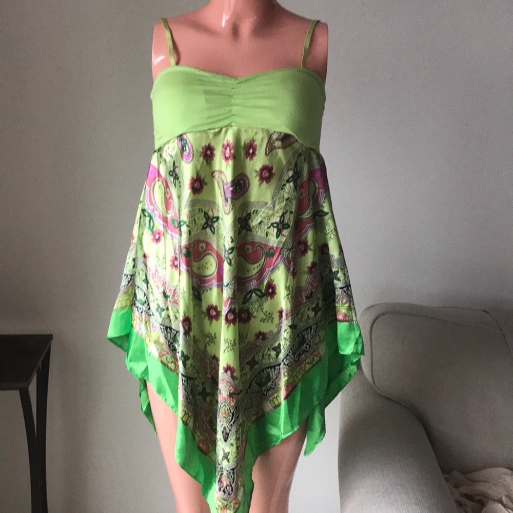 Green Paisley Top